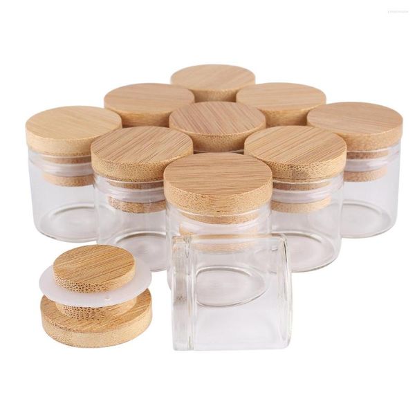 Garrafas de armazenamento 24 peças 10ml 30 30mm Tubos de teste com tampas de bambu Funções de vidro frascos desejando Bolttes Wish Bottle for Wedding Crafts Presente