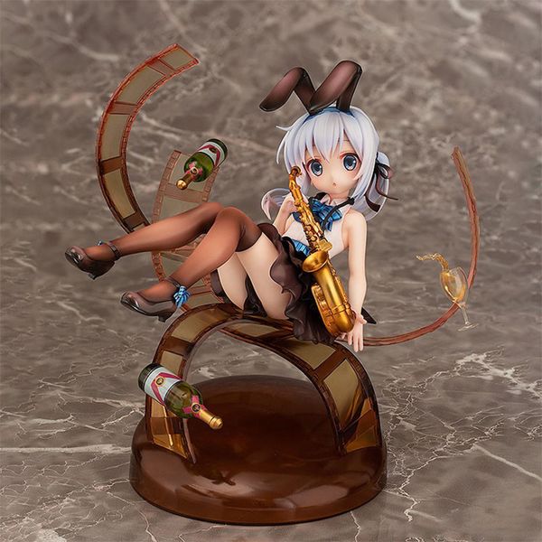 Anime Funny Toys é a ordem A Rabbit Chino Jazz Style PVC Action Ação Figura Anime Modelo Toys Collectible Doll Presente 16cm