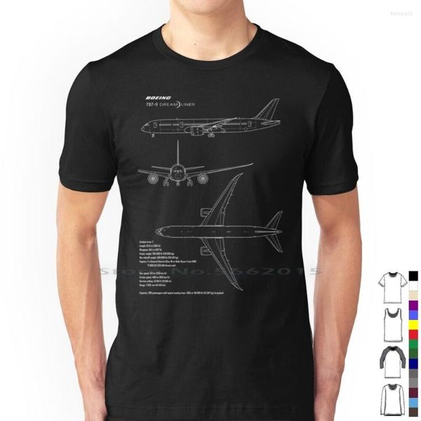 Camisetas masculinas 787-9 Dreamliner camisa premium algodão B787 Airbus aviação avião jato de passageiro avião