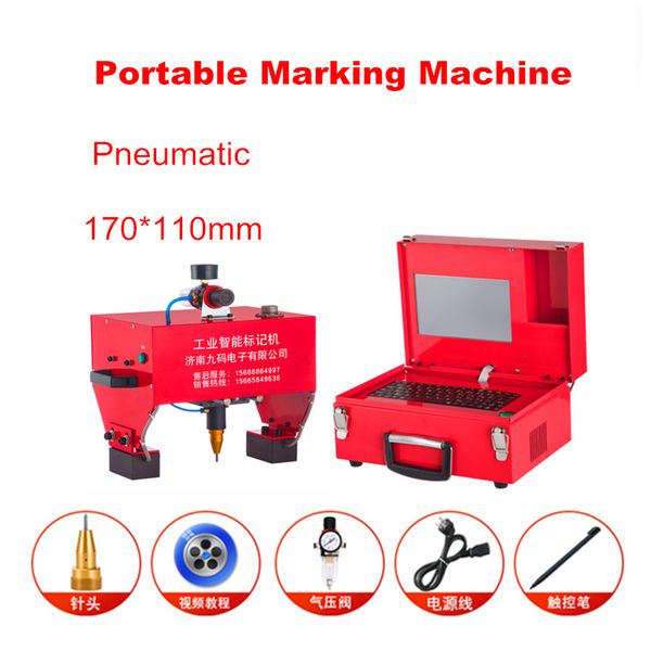 Máquina de marcação portátil, código vin, 170*110, pneumática, ponto de metal, máquina de marcação, plotter, impressora, codificação