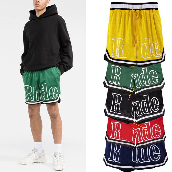 Herren-Shorts, Designer-Shorts, Herren-Badeshorts, Strandhose zum Schwimmen, Street-Hipster, Hipster, Buchstabendruck, Mesh-Camouflage, Sport, entspannter Mesh-Elastikbund