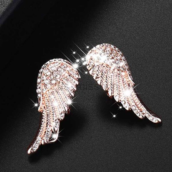 Stud Brincos Kadınlar İçin Küpe Moda Takı Gül Altın ve Gümüş Renkli Angel Wings Ear Stud Küpe Partisi Düğün Oorbellen J230529