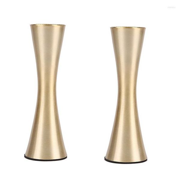 Vasos Conjunto de 2 vaso de flores pequeno decorativo moderno para decoração de casa Casamento ou presente (ouro)
