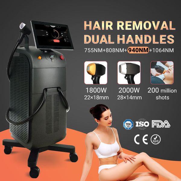 Aprovado pela ce 808nm diodo laser gelo laser indolor máquina de remoção do cabelo rejuvenescimento da pele depilador permanente 3 comprimentos de onda