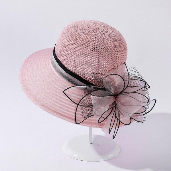 Шляпа шляпы с широкими кражами женские шляпы свадебные свадебные чаепития летнее солнце