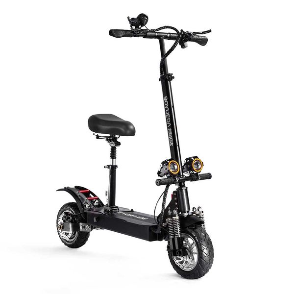 Scooter elettrico fuoristrada per adulti con sedile 52V Doppio motore 3200W Velocità massima 65 km / h E-scooter pneumatico da 10 pollici