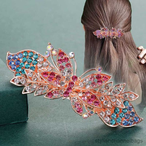 Otro diamante cristal Rhinestone mujeres horquilla arco primavera Clip Barrettes pelo mariposa niña nupcial tocado Clips