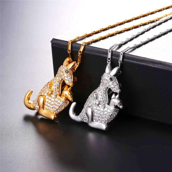 Подвесные ожерелья Kpop милый кенгуру золото/серебряный цвет