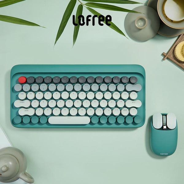 Combos lofree 79Keys Bluetooth Wireless Mechanical Keyboard Acessórios para jogos de jogo USB Teclado iluminado e kit de jogador de mouse para PC