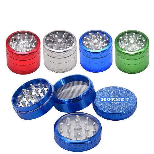 Herb Grinder 4 Pezzi Aircraft Smoking 50Mm Clear Top Metal Tabacco Grinders Con Spice Catcher Tubi Di Fumo Drop Delivery Home Garde Dh8Ei