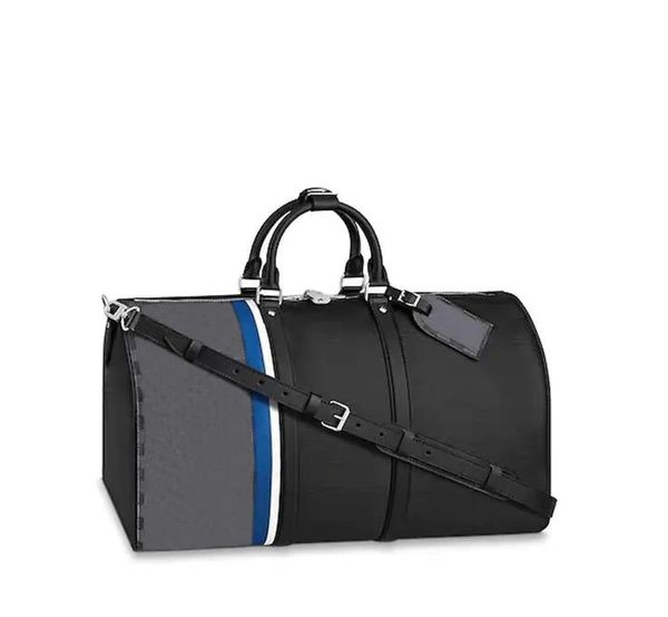 BANDOULIERE 55 Seesäcke Monogramme Shadow Lederhandtasche Luxuriöse Designer-Reisetasche Doppelter Reißverschluss mit Vorhängeschloss Umhängetasche mit großem Fassungsvermögen