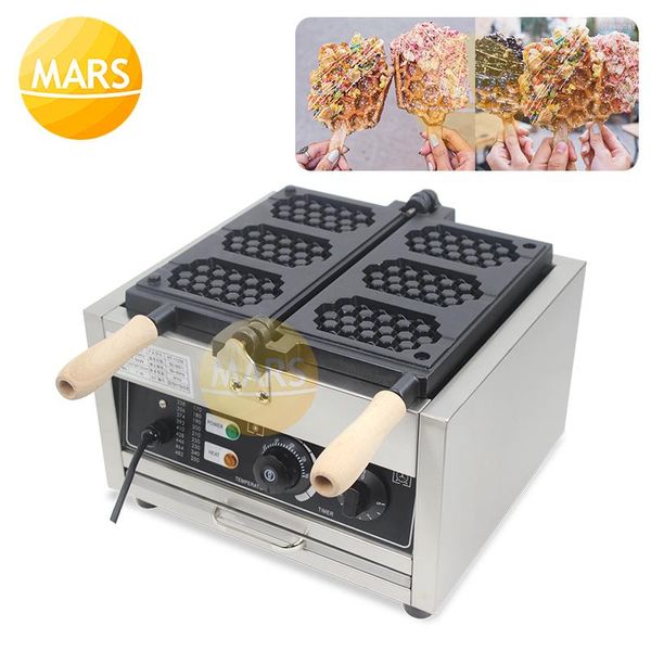 Macchine per il pane uso commerciale a forma di nido d'ape Flip Waffle Maker elettrico su un bastone che fa macchina Pan Iron Baker Mold 110V 220V