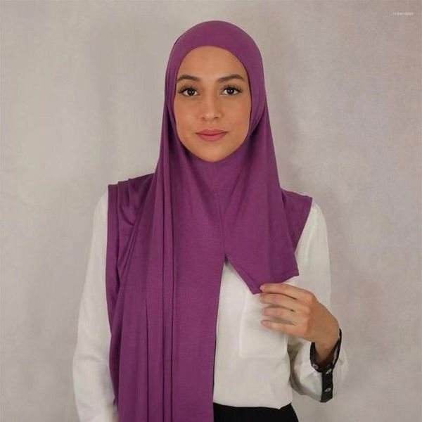 Roupas étnicas 10 peças xales hijab de jérsei de algodão instantâneo premium com argola de boa costura envoltório muçulmano mulheres senhoras cachecóis 1 53 cores