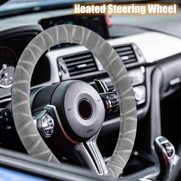 Крышки рулевого колеса 14,5 -15,5 дюйма наружного диаметра для автомобильных дисков стандартного размера Зимнее теплое нагреваемое нагреватель