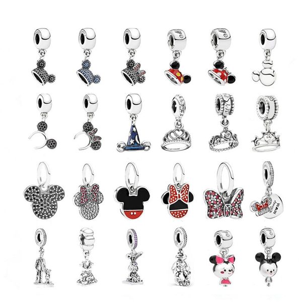 925 sterline d'argento New Fashion Charm perline rotonde originali, DSN cappello stile zirconia versatili perline ciondolo fai da te accessori perline, braccialetto Pandora compatibile, perline