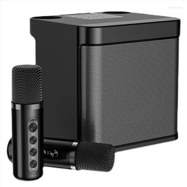 Kombinasyon Hoparlörleri YS -203 Hoparlör Mikrofon Set Ev Şarkı Şarkı Söyleme Ekipmanı Kablosuz Bluetooth KTV Karaoke Makine Ses Değiştirici -Black