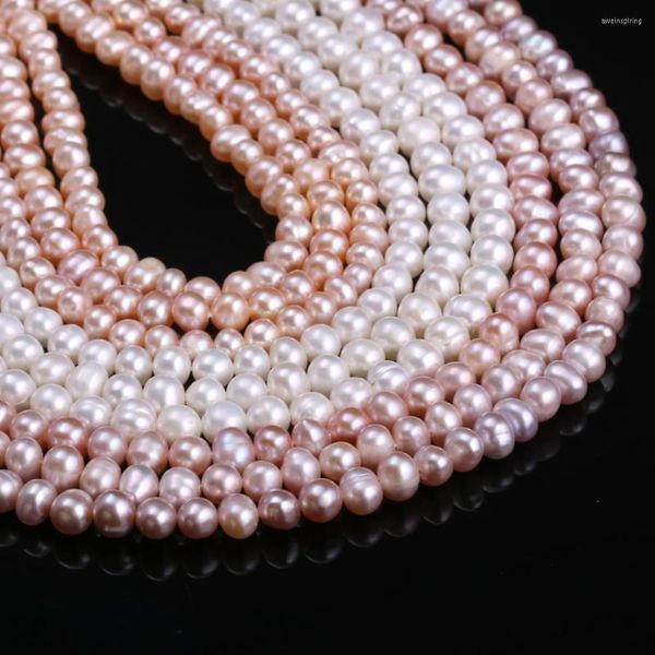 Perlen-Stil, natürliche Süßwasserperle, kartoffelförmig, lose, 5–6 mm, für Schmuckherstellung, DIY-Armband, Halskette, Zubehör