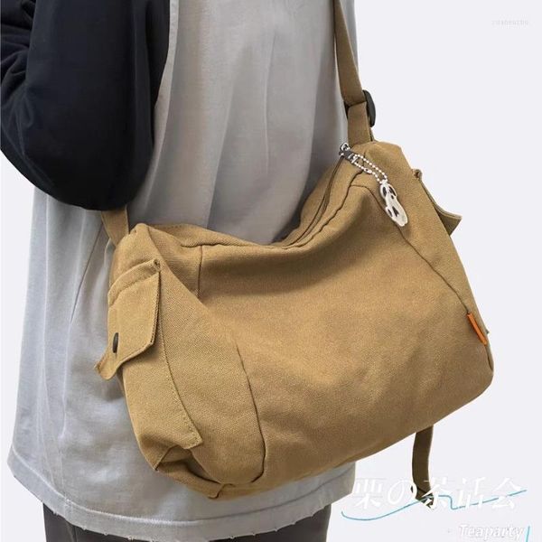 Вечерние сумки японская простая сумка Canvas Student Messenger ins rackpack rackpack Unisex Crossbody 2023 плечо