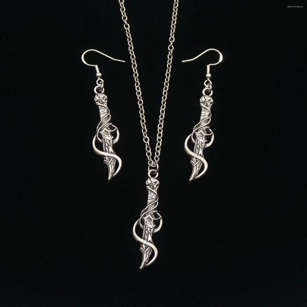 Halskette Ohrringe Set 10 Stück Sanlan Vintage einzigartiges Design Eisen Zink Schlangenform Schmuck für Damen und Herren
