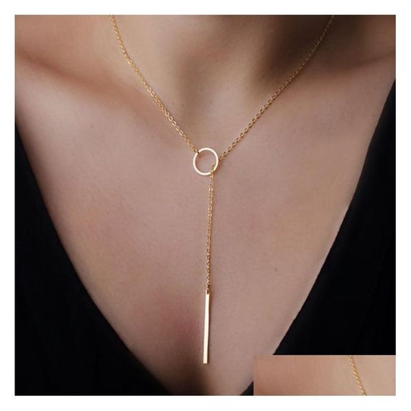 Catene Intero Salesamyeung Gioielli Catena a maglie d'oro Dichiarazione Chocker Collane per ragazza Collana di amicizia Neclace Donne senza collo Fe Dhvlp