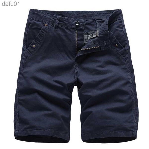 Herren-Shorts, 2022, brandneue Herren-Cargo-Shorts, hochwertige schwarze Militär-Shorts, Herren-Baumwolle, feste, lässige Strand-Shorts, Sommer-Unterseite, L230520