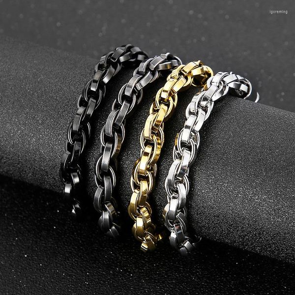 Pulseiras de link punk 9mm largura 4 colorido combinação de cadeia torcida masculino para a aço inoxidável de aço inoxidável Bracelet Jewelry Gifts