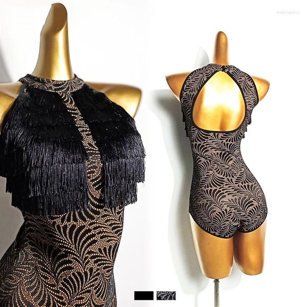 Bühne Tragen 2023 Ärmellose Spitze Sexy Backless Bodysuit Weibliche Latin Dance Praxis Kleidung Frauen Leistung Kostüme DN11361