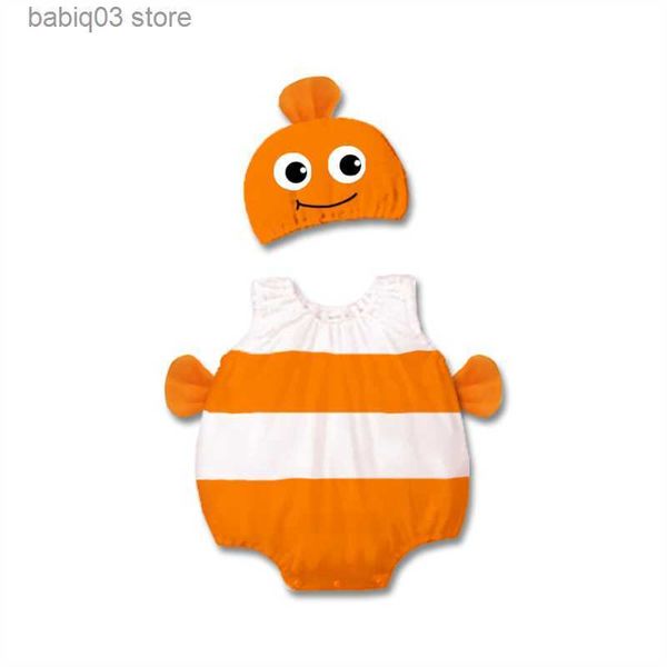 Strampler Lovely Nemo Baby Strampler Kleidung Säuglingsjungen Mädchen Cartoon Baby Body Onesie Neugeborenes mit Hut Niedliche Overalls Outfits Geschenke T230529