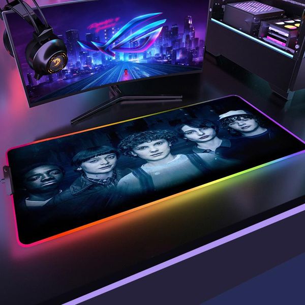 Pedler RGB LED Gaming Mouse Pad Mousepad Big XXL Mause Pad Klavye Masası Halı Oyunu Kauçuk Noslip Fare Mat Gamer Stranger Things TV