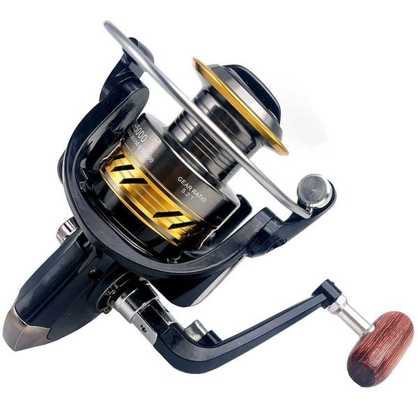 Acessórios de pesca Isca preta braço do guindaste roda carretel de metal água salgada/água doce âncora barco rock bass 2000-7000 ferramenta de carretel de pesca rotativa P230529