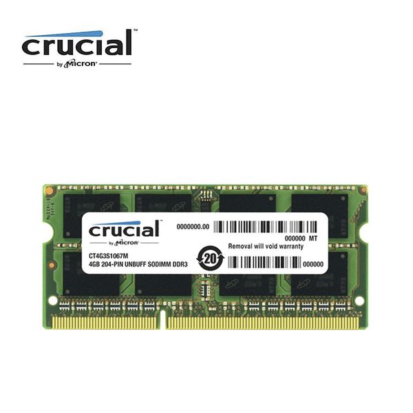 RAMS Memoria cruciale RAM DDR3 4G 1066MHz PC38500S CL7 204PIN 1.35 V Memoria per laptop