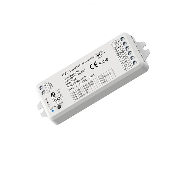 Controlador LED 2CH 2CH do ZigBee RF WZ1 DC12-36V 24V Tuya App Cloud Wireless Remote Control 2 canais para fita CCT de cor única