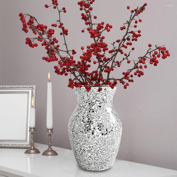 Vasi Vaso Vaso per fiori Vaso per fiori Mosaico Altezza 20 cm Di tendenza Creatività 1pc Regalo creativo Duraturo Decorativo Specchio scintillante