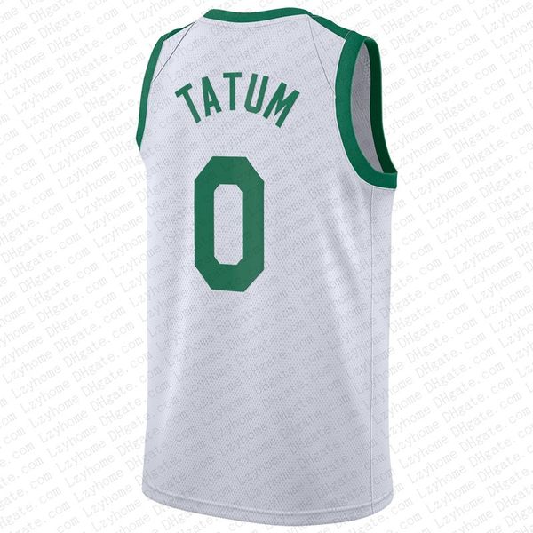 Erkek Gençlik Jayson Tatum Jaylen Brown Basketbol Jersey Jrue Tatil Kevin Garnett Paul Pierce Larry Bird Derrick White 2023 Black City Green Düzenleme