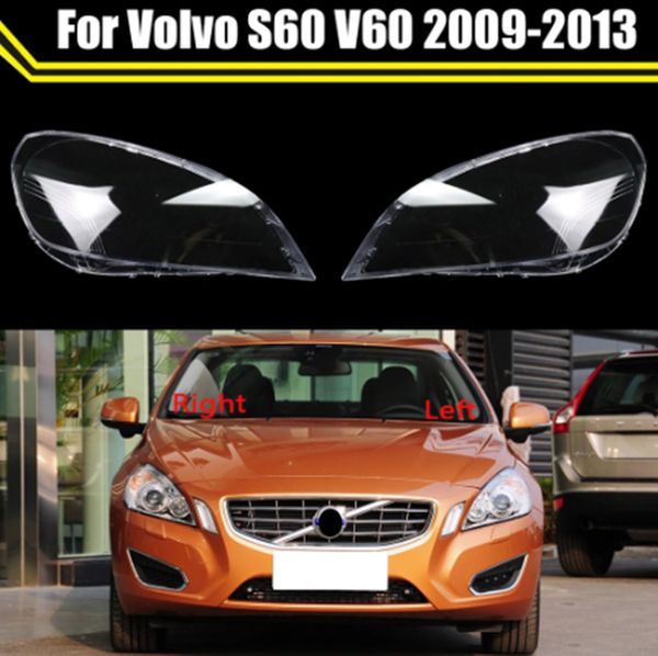 Vorne Auto Transparente Linse Shell Glas Lampenschirm Scheinwerfer Fall Scheinwerfer Abdeckung Für Volvo S60 V60 2009-2013 Auto lampe Licht Kappen