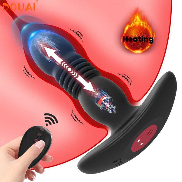 Sexy Conjunto telescópico Vibration Butt Plug Anal Vibrator Brinquedos sexuais sem fio para mulheres Anal Dildo Anal Massageador Men ButtPlug J230529