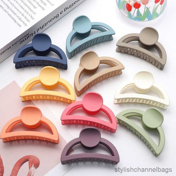 Altre nuove artigli per capelli in plastica da donna Fermagli per capelli tinta unita per ragazze Copricapo Big Arc Hairpin Barrette Fashion Hair