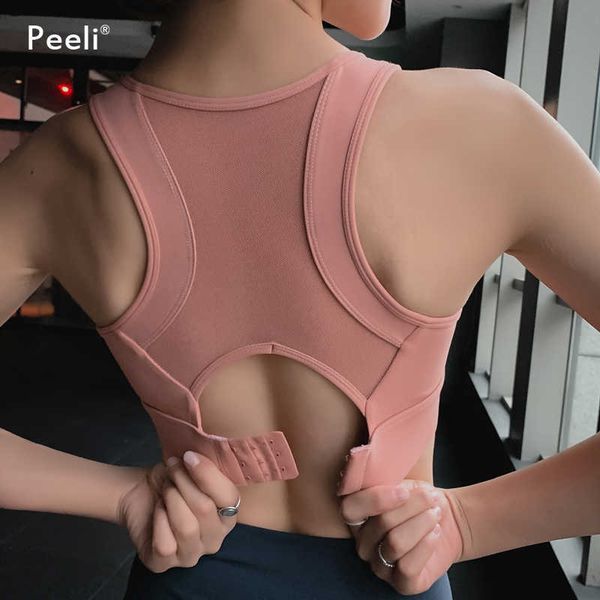 BRAS SEXY SPOR BRAS Kadınlar Artı Beden Örgü Spor Salonu Üstleri Nefes Alabilir Katı Sütun Fitness Sports Top Ayar Spor İç Giyim S-XXL J230529