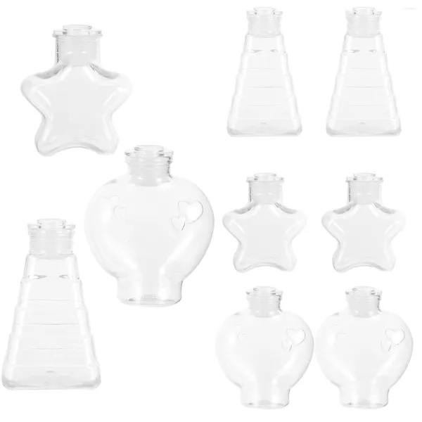 Vasen 9 Stück kleine Wunschflaschen aus Kunststoff Miniatur DIY