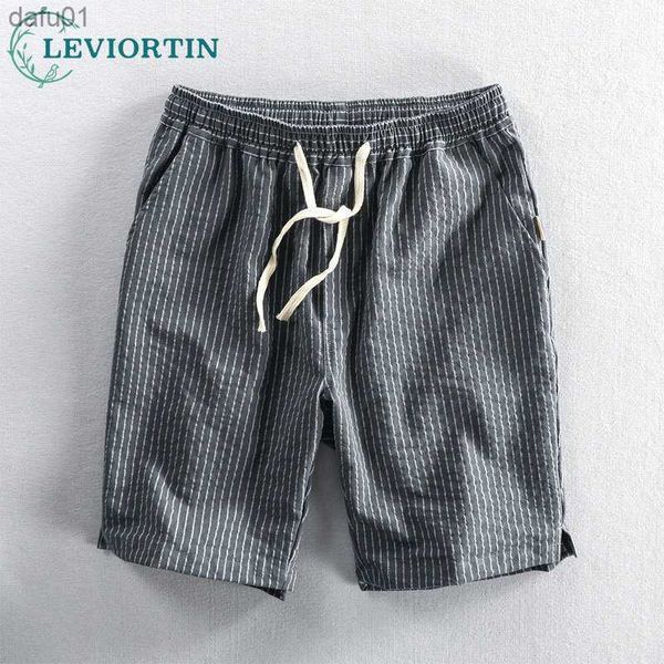 Short shorts masculino masculino cotodom shorts calças respiráveis ​​confortáveis ​​listradas listradas listrada