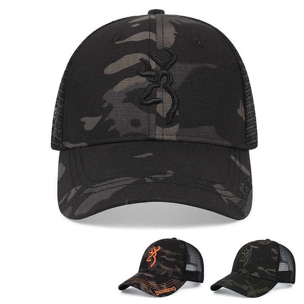 Snapbacks Men's Outdoor Hunting Sports Camar estilo respirável pai ajustável elástico chapéu de sol g230529