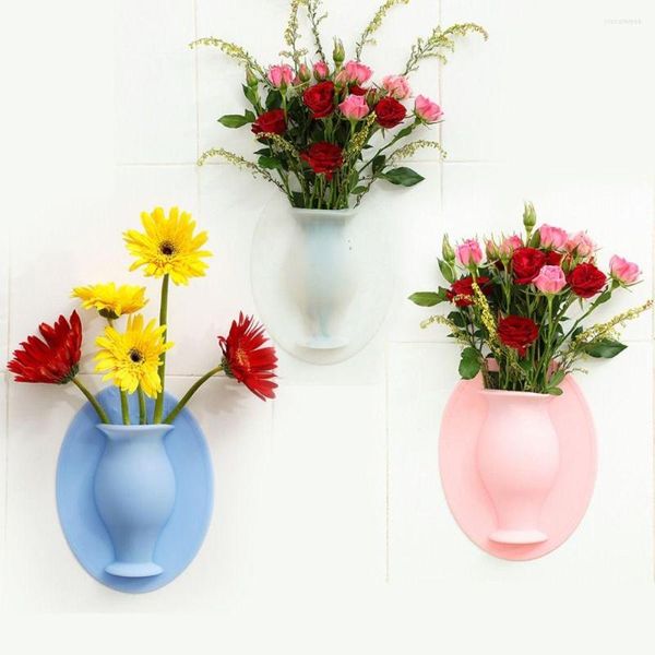 Vazo 1 adet silikon katkı maddesi yapışkan vazo kolay çıkarılabilir duvar ve buzdolabı çiçek bitkisi diy ev dekorasyon aksesuarları