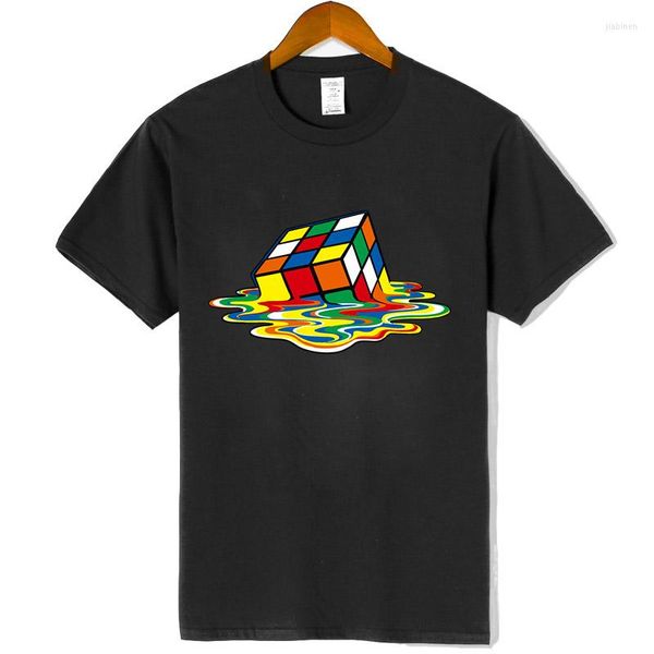 Camiseta de moda de alta qualidade masculina Magic square design tshirts camisetas curtas camisetas roupas de algodão Harajuku Camisa engraçada