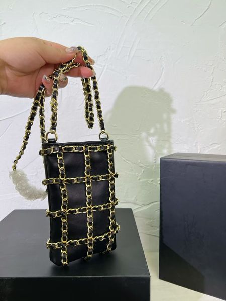 2023 Luxus Umhängetasche Vertikale Kette Mesh Mini Handytasche Designer Umhängetasche Lammfellstoff exquisiter Mund roter Umschlag 10*17