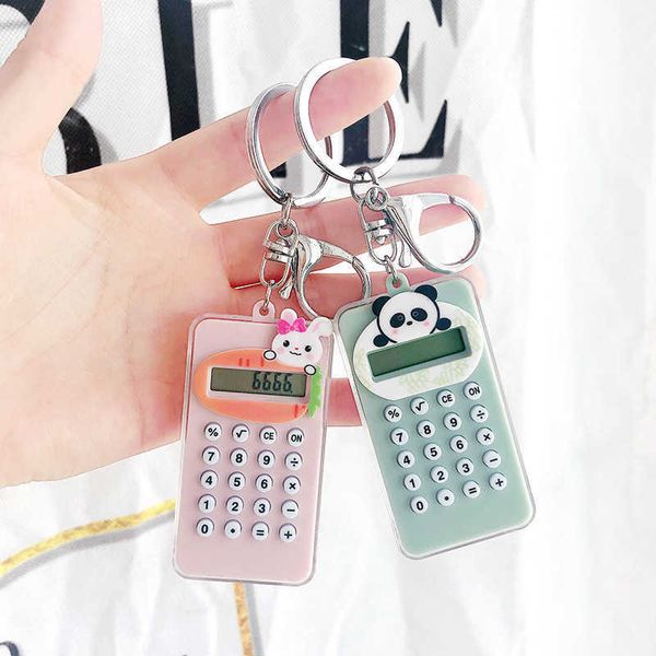 Ключевые кольца мультипликационный мини -калькулятор милый животный кот панда собака для собак лабиринт игрушек -автомобиль Keyring Студенческий подарок Sleutelhanger G230526