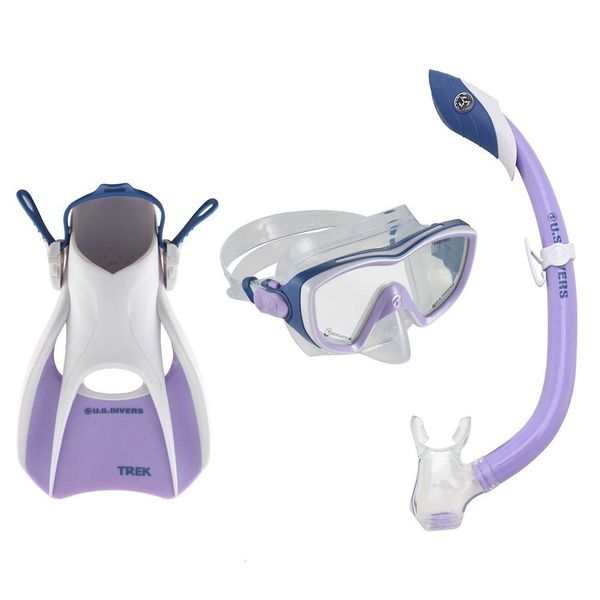 Maschere Subacquee Kalani Set da Snorkeling da Donna Viola-Bianco s/m 230526