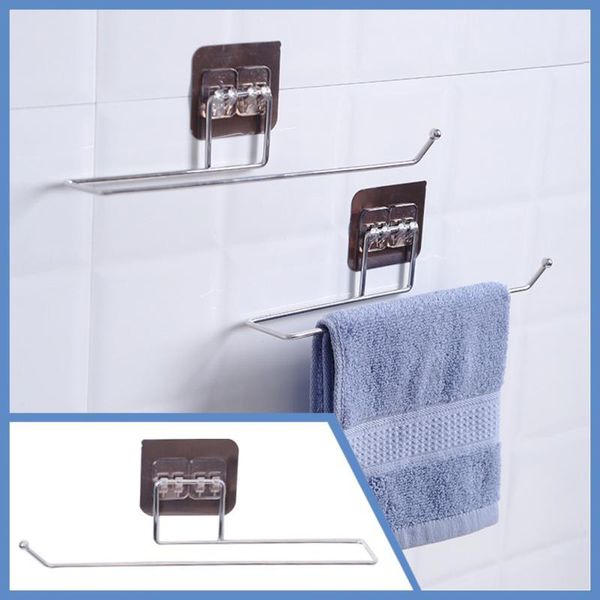 Hakenschienen Free Punch Einweg-Geschirrtuch-Lappenständer Handtuchhalter Toilettenpapier Küchenhaken Kleiderbügel BadezimmerwerkzeugeHaken
