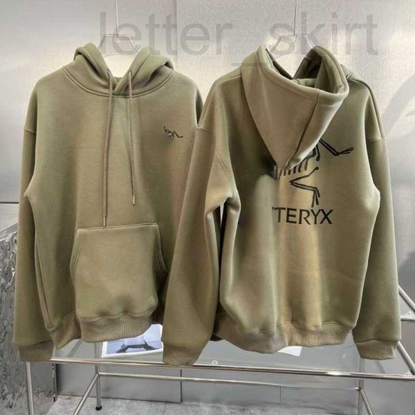 Erkek Hoodies Sweatshirts Lüks, Hoodie Hoodie Erkek Kalınlaştırılmış Yün Kapüşonlu Kazak Tasarımcı Hoodies Çift Polar Kazak Sweaters Zeytin Yeşil Sıcak Sweatshirt