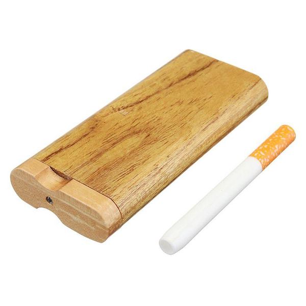 Tubos de fumantes Um rebatedor de cachimbo arborizado de madeira artesanal com filtros de cigarro de vidro Digge