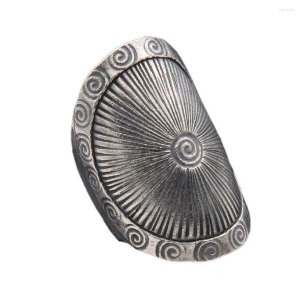Кластерные кольца Bocai S925 Серебряное кольцо стерлингового кольца ретро -антикварное тисненое вырезное вырез.